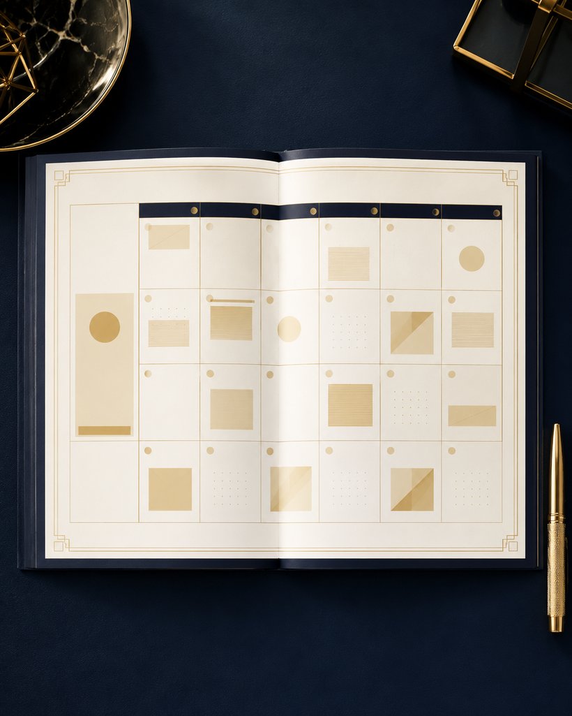 Página do calendário de 90 dias